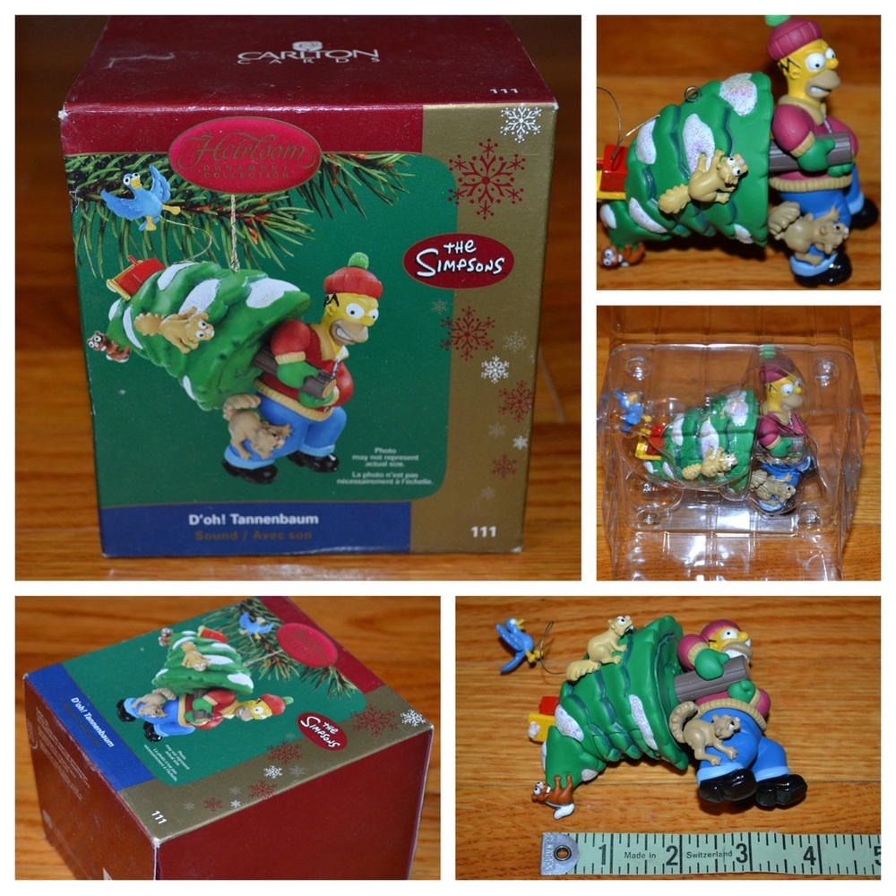 Carlton Cards The Simpsons Homer D’oh Tannenbaum Christmas ornament